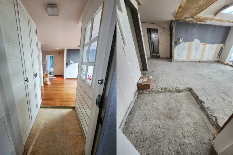 구의현대6차 현관입구 철거 전후 사진