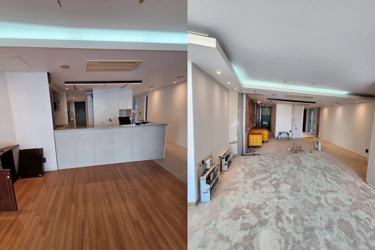 더샵스타시티 주방철거 전후 모습